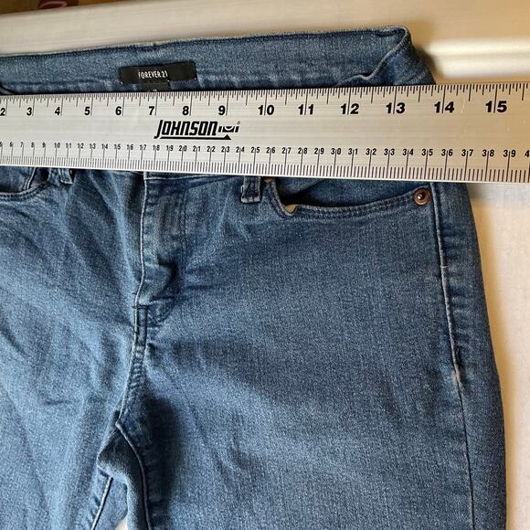FOREVER 21 Women Skinny Jeans size 26 US Blue Mid Rise Stretch - Picture 2 of 11